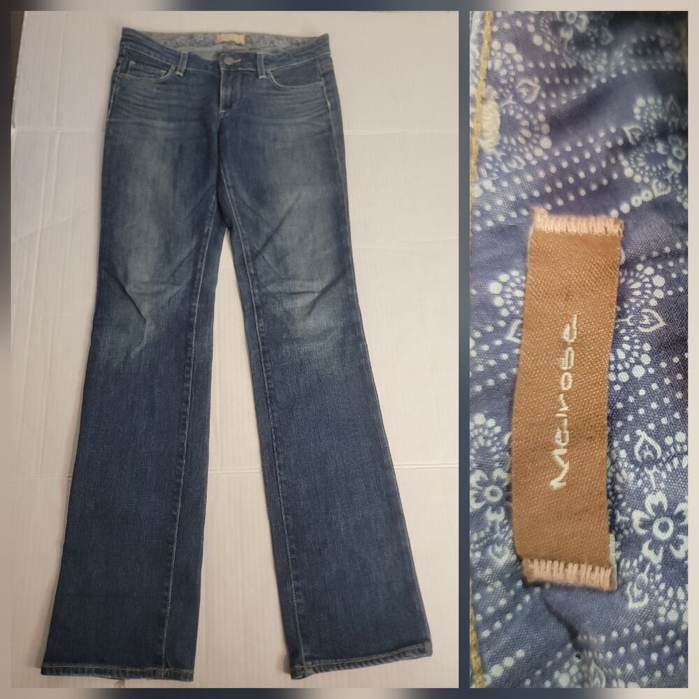 Paige Melrose Jeans Womens Sz 28 Mid Rise Straight Stretch 34" Inseam USA